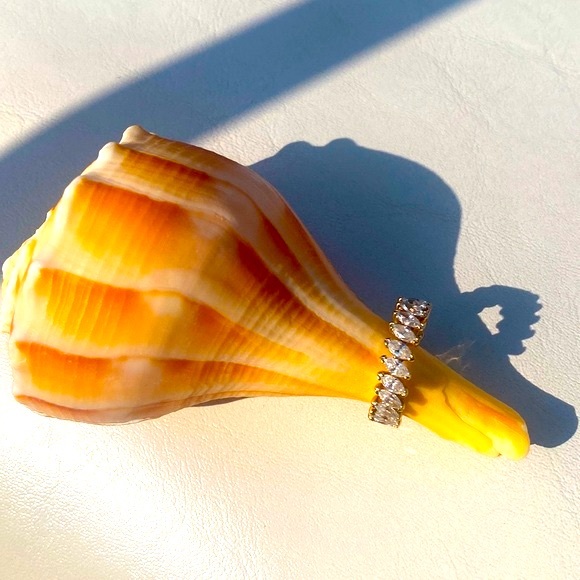 Eternity Ring Marquis Cut CZ Diamond Band NWOT - Picture 5 of 6